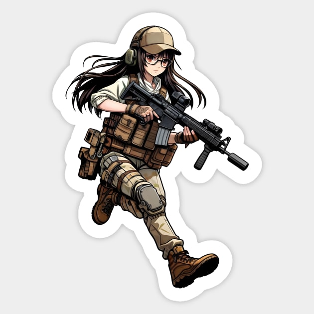 Tactical Girl Sticker by Rawlifegraphic